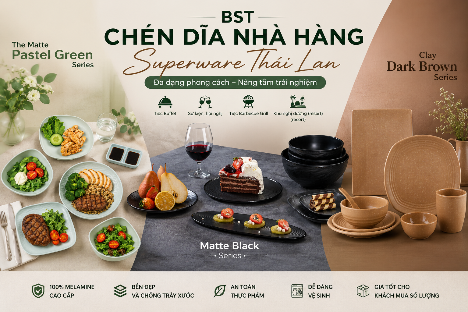 BST chén dĩa nhà hàng Superware Thái Lan