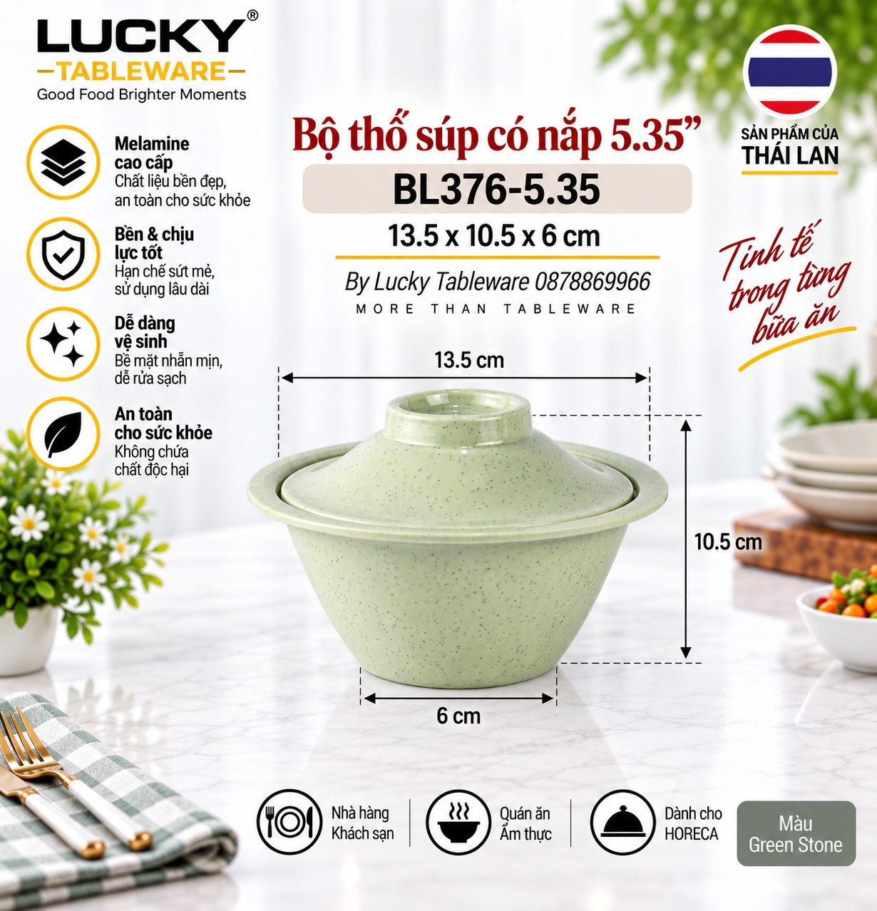 Bộ Thố Súp Có Nắp 5.35 inch BL376-5.35