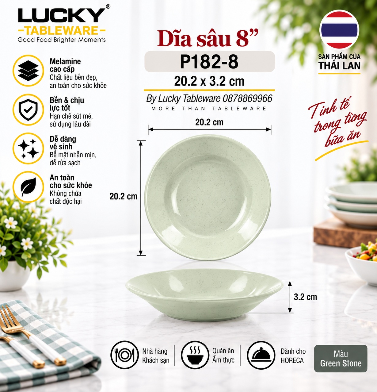 Dĩa Sâu 8 inch P182-8