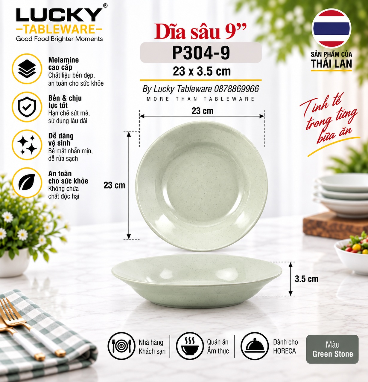 Dĩa Sâu 9 inch P304-9