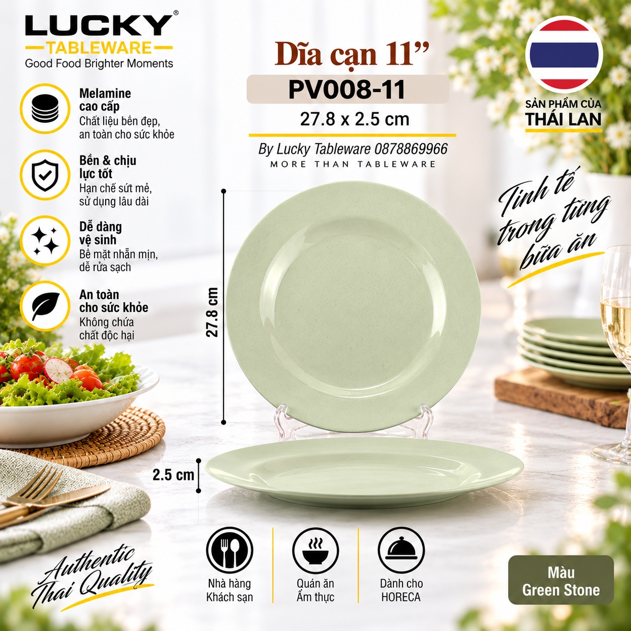 Dĩa Cạn 11 inch PV008-11