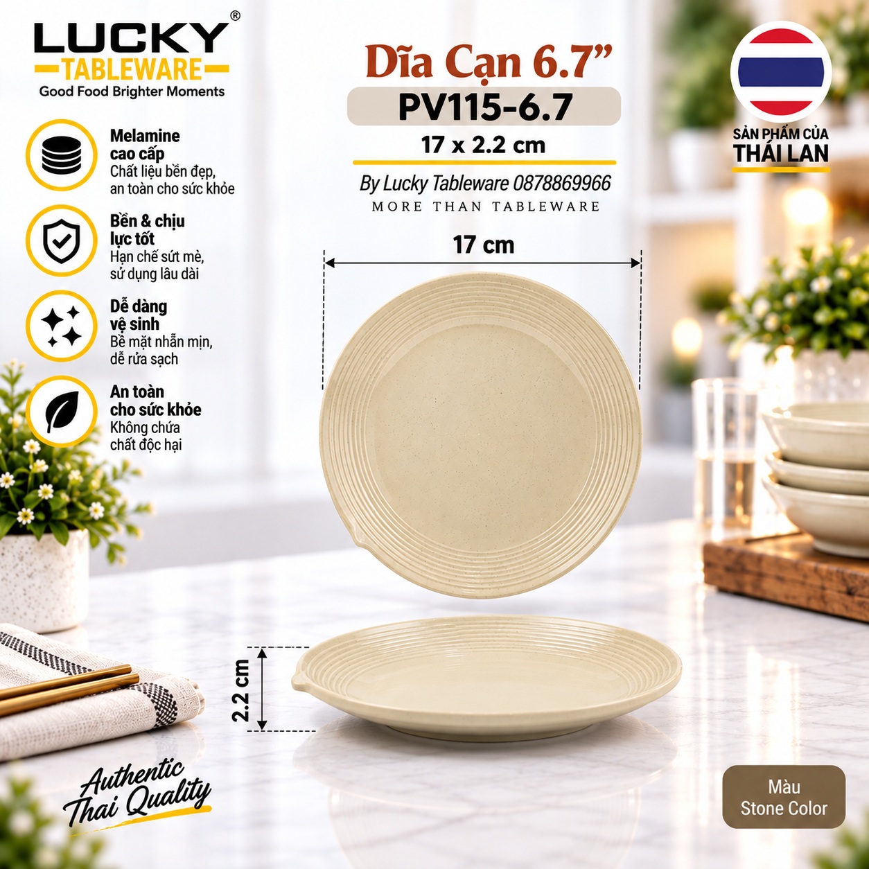 Dĩa Cạn 6.7 inch PV115-6.7