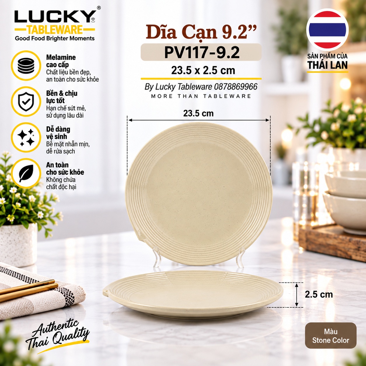 Dĩa Cạn 9.2 inch PV117-9.2