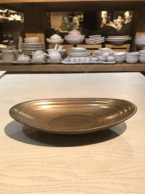 Dĩa oval 26.5x14.5cm nâu đồng