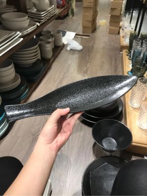 Dĩa cá dài 40.5cm màu đen (không vệt) (S3)