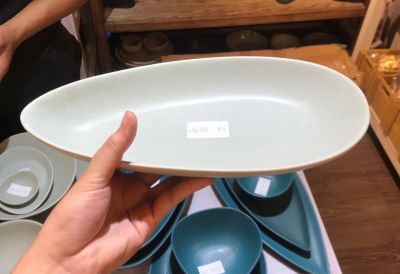 Dĩa Oval 31x16cm màu xanh ngọc (matte)