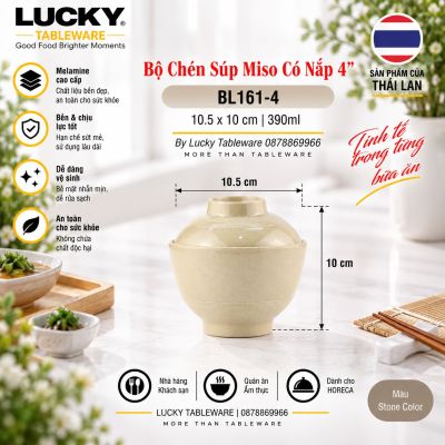 Bộ Chén Súp Miso Có Nắp 4'' | BL161-4