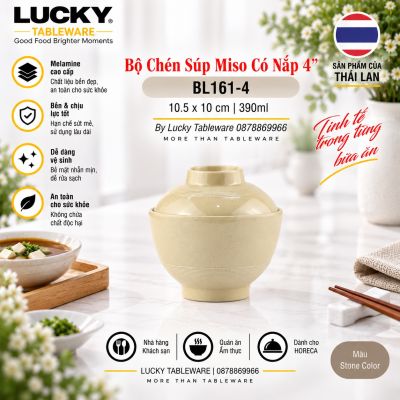 Bộ Chén Súp Miso Có Nắp 4'' | BL161-4