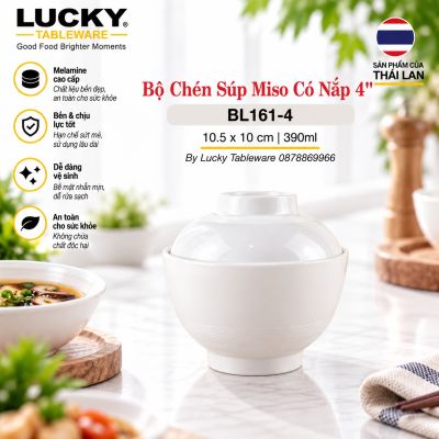 Bộ Chén Súp Miso Có Nắp 4'' | BL161-4