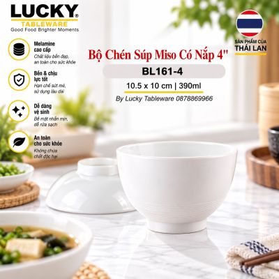 Bộ Chén Súp Miso Có Nắp 4'' | BL161-4