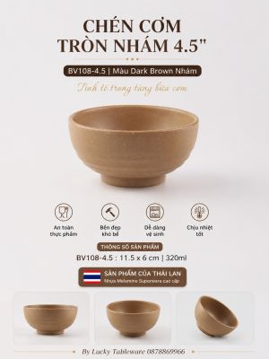 Chén Cơm Tròn Nhám 4.5