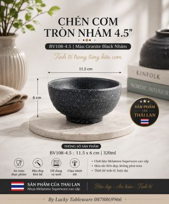 Chén Cơm Tròn Nhám 4.5