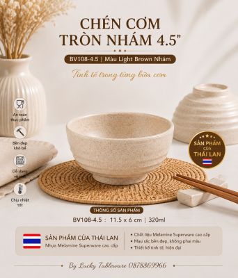 Chén Cơm Tròn Nhám 4.5