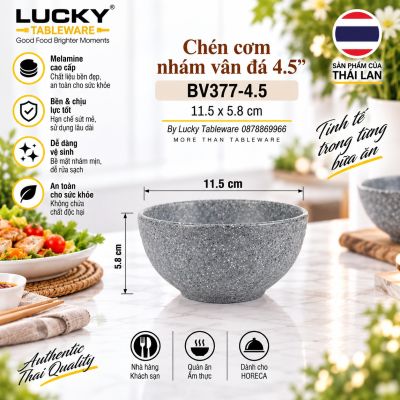 Chén cơm nhám vân đá 4.5