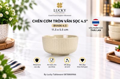 Chén Cơm Tròn Vân Sọc 4.5