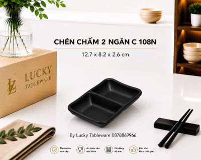 CHÉN CHẤM 2 NGĂN C108N NHÁM ĐEN