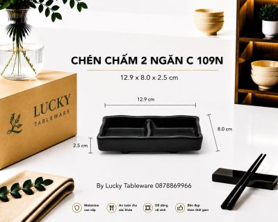 CHÉN CHẤM 2 NGĂN C109N NHÁM ĐEN