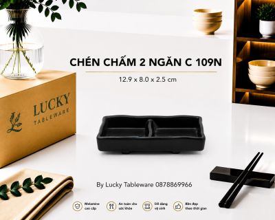 CHÉN CHẤM 2 NGĂN C109N NHÁM ĐEN