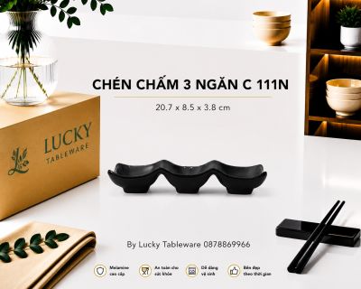 CHÉN CHẤM 3 NGĂN C 111N NHÁM ĐEN