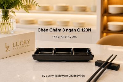 Chén Chấm 3 ngăn C 123N 17.7 x 7.8 x 2.7 cm