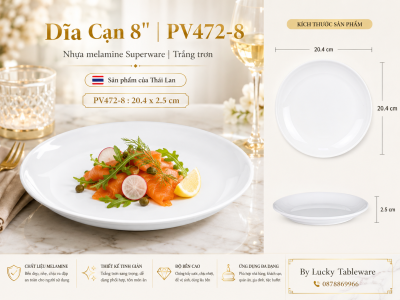 Dĩa Cạn 8'' | PV472-8