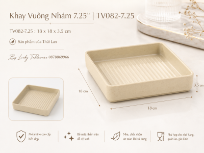 Khay Vuông Nhám 7.25