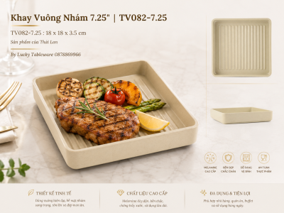 Khay Vuông Nhám 7.25