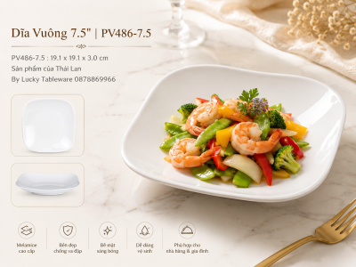 Dĩa Vuông 7.5'' | PV486-7.5