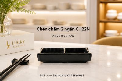 Chén chấm 2 ngăn C 122N 12.7 x 7.8 x 2.7 cm
