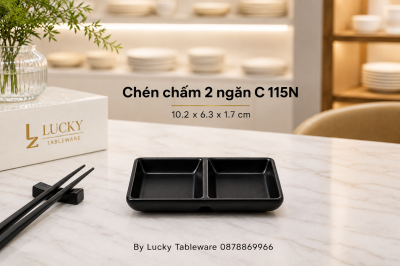 Chén chấm 2 ngăn C 115N 10.2 x 6.3 x 1.7 cm