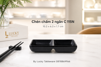 Chén chấm 2 ngăn C 115N 10.2 x 6.3 x 1.7 cm