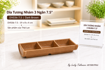 Dĩa Tương Nhám 3 Ngăn 7.5