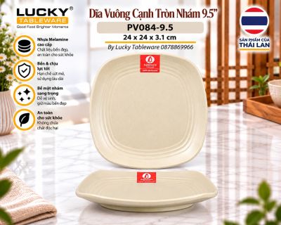 Dĩa Vuông Cạnh Tròn Nhám 9.5