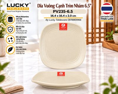 Dĩa Vuông Cạnh Tròn Nhám 6.5