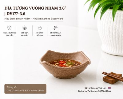 Dĩa Tương Vuông Nhám 3.6