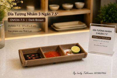 Dĩa Tương Nhám 3 Ngăn 7.5
