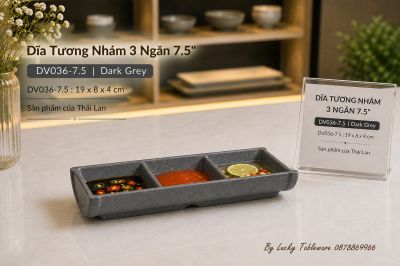 Dĩa Tương Nhám 3 Ngăn 7.5