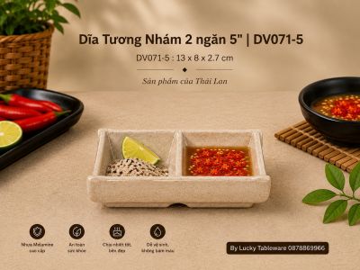 Dĩa Tương Nhám 2 ngăn 5