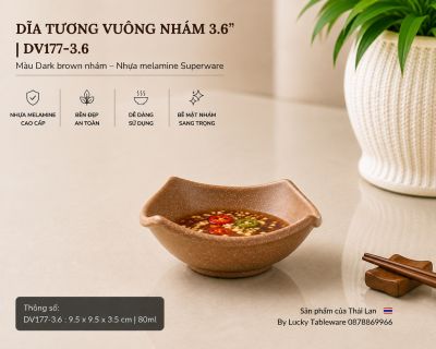 Dĩa Tương Vuông Nhám 3.6