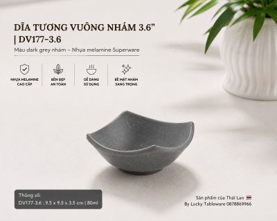 Dĩa Tương Vuông Nhám 3.6