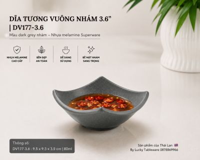 Dĩa Tương Vuông Nhám 3.6