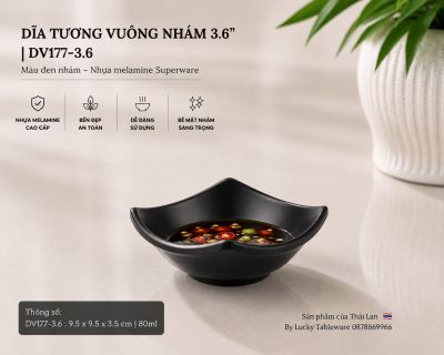 Dĩa Tương Vuông Nhám 3.6