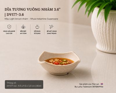 Dĩa Tương Vuông Nhám 3.6