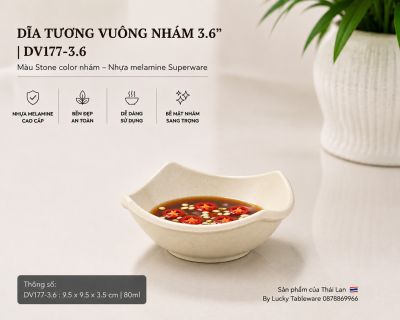 Dĩa Tương Vuông Nhám 3.6