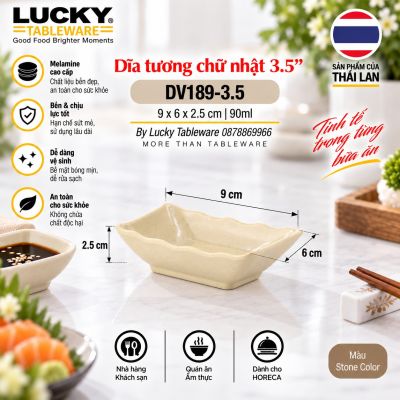 Dĩa tương chữ nhật 3.5