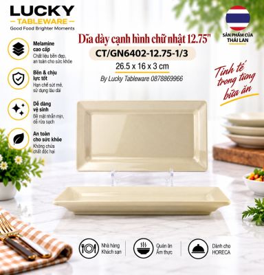 Dĩa dày cạnh hình chữ nhật 12.75
