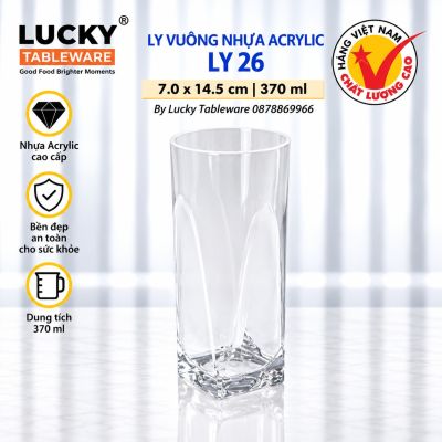 LY VUÔNG NHỰA ACRYLIC LY 26