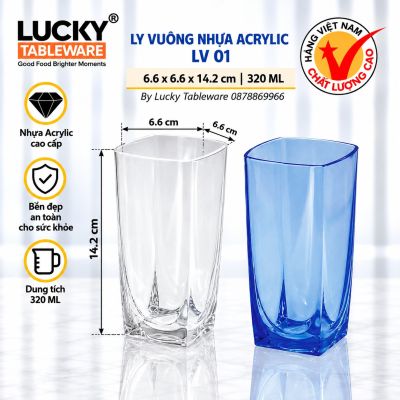 LY VUÔNG NHỰA ACRYLIC LV 01