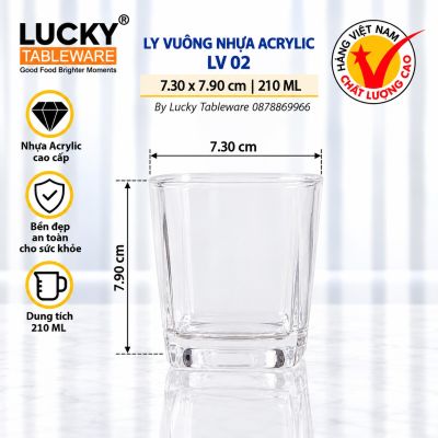 LY VUÔNG NHỰA ACRYLIC LV 02