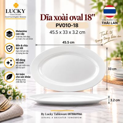 Dĩa xoài oval 18